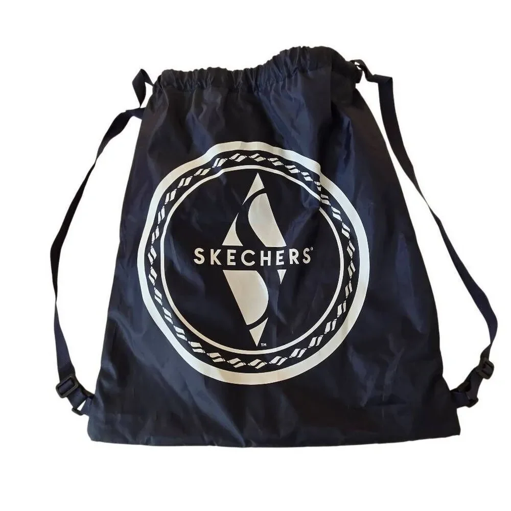 Skechers Navy Blue Nylon Drawstring Tote Bag